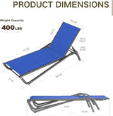 Kingdura Chaise Lounge Chairs Set for Pool, Aluminum Outdoor Lounge Chairs with 5 Positions Recliner - Photo 1