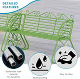 2-Seat Patio Porch Bench 45"，Outdoor Metal Garden Bench，Weather Proof Porch Path Chair，Patio Bench with Backrest and - Photo 6