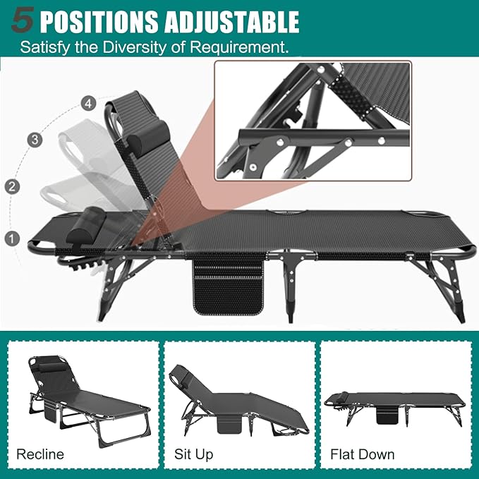 DoCred Folding Lounge Chair with Mattress - Photo 5