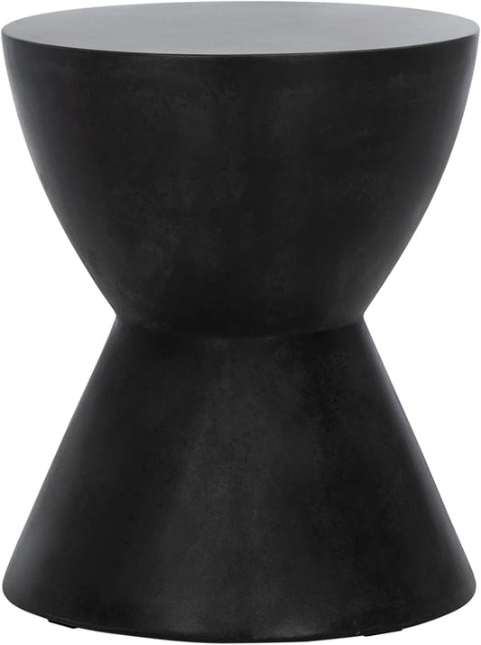 Safavieh Outdoor Athena Black Modern Concrete Round Accent Table