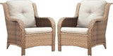 Belord Patio Chairs Set of 2-300 LBS Weight Capacity Outdoor Wicker Chairs with High Backrest Removable Cushion - Photo 2