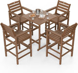 Patio Bar Table, Adirondack Chairs and Table 5 Pieces Set, Bar Height Chairs Set of 4 and Bar Table - Photo 8