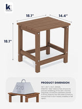 KINGYES Adirondack Outdoor Side Table, Brown - Photo 2