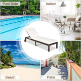 Tangkula Patio Chaise Lounge Chair, Outdoor Rattan Lounger Recliner Chair with Wheels - Photo 9