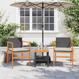 Patio Chairs with Cushions 2 pcs Black Poly Rattan&Solid Wood Sillas para Patio Lawn Chairs for Dining Table Garden - Photo 4
