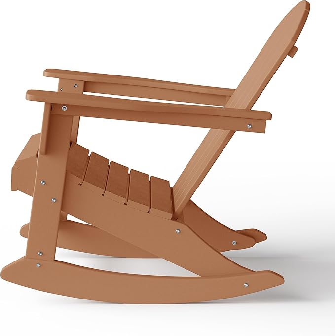WestinTrends Malibu Outdoor/Patio Poly Adirondack Rocking Chair, Teak