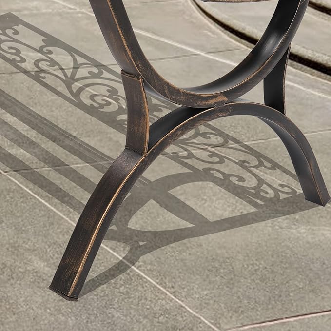 50'' Iron Bench Butterfly Back Bronze Outdoor Metal Bench with Cross Feet 500 lb Capacity Weatherproof Garden Stool Comfort with Ergonomic Details for Patio Park Outside Porch Yard