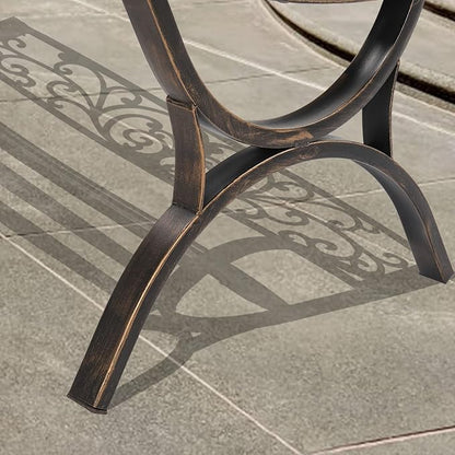 50'' Iron Bench Butterfly Back Bronze Outdoor Metal Bench with Cross Feet 500 lb Capacity Weatherproof Garden Stool Comfort with Ergonomic Details for Patio Park Outside Porch Yard