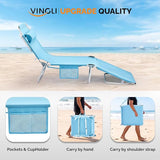 VINGLI Tanning Chair, Beach Lounge Chair with Face Hole, Lounge Chair Outdoor, Height-Adjustable Tanning Lounger - Photo 7