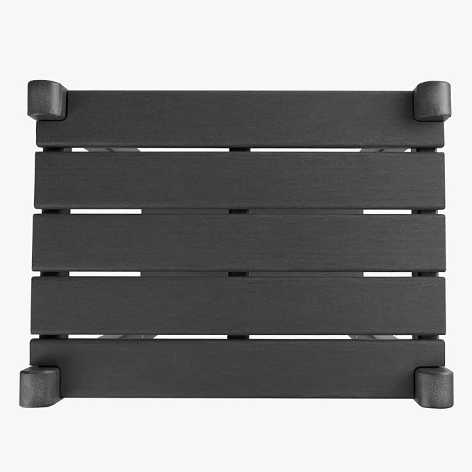 WestinTrends Malibu 36" Outdoor Adirondack HDPE 2-Tier Patio Side Table, Black - Photo 8