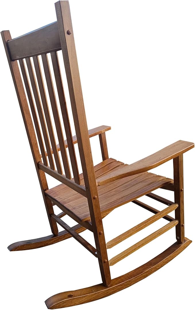 Kaimei Brown Solid Wood Rocking Chair for Balcony, Porch, Patio - Comfortable Outdoor Patio Furniture