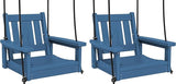 SERWALL HDPE Single Porch Swing Set of 2, Heavy Duty Single Person Swing Chair with 2 Polypropylene Hanging Ropes - Photo 1
