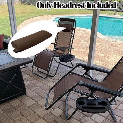 Zero Gravity Chair Set of 2 Replacement Pillow Headrest with Elastic Band, Universal Soft Removable Padded Cushion Head Pillow for Zero Gravity Lounge Chair, Folding Patio Lawn Recliner Chair, Brown