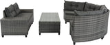 Quarte Outdoor Patio Furniture Sets, 8-Pieces All Weather Wicker Round Sofa Set, Half-Moon Sectional Sets - Photo 9