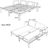 Outdoor Bed with Cushions and Pillows, Patio Daybed with Wood Topped Side Table for Drinks - Photo 2