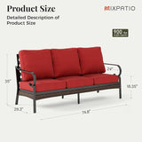 Patio Furniture Sofa, 3-Seat Patio Sofa Steel Frame Outdoor Sectional Couch with Deep Seating and 5.75” Cushions for - Photo 2