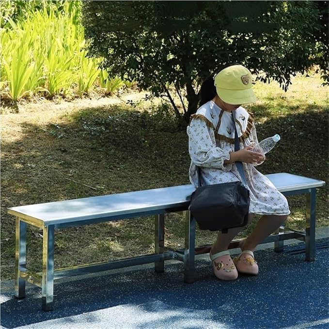 304 Stainless Steel Benches, Outdoor Garden Bench with Large Load-Bearing Capacity, Commercial Use Long Bench, Bench Seat for Patio, Park, Locker Room(100cm/39.4in)
