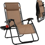 Tangkula Zero Gravity Chair, Folding Patio Lounge Chair Adjustable Outdoor Recliner with Cup Holder - Photo 1