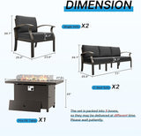 Gotland 8 Seats Outdoor Metal Patio Furniture Set with 55 - Photo 4