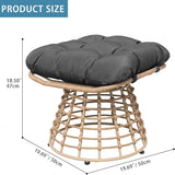 2 Pieces Swivel Outdoor Ottomans for Patio Foot Rest, PE Rattan Wicker Ottoman with Cushions - Photo 4