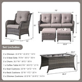 Rilyson Wicker Patio Furniture Sofa Set - 7 Piece Rattan Outdoor Patio Sectional Conversation Sets with 2 Sofa - Photo 2