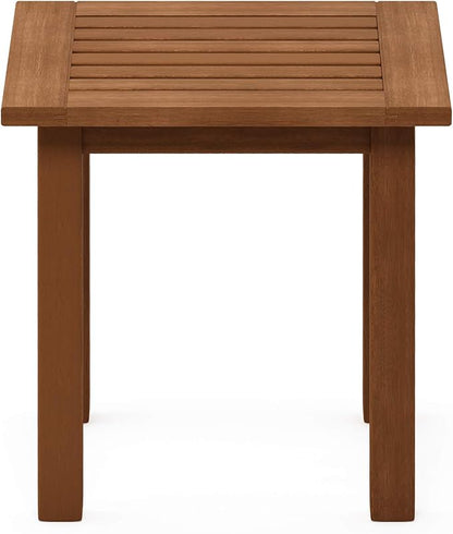 Furinno FG18506 Tioman Hardwood Patio Furniture Outdoor End Table, Natural