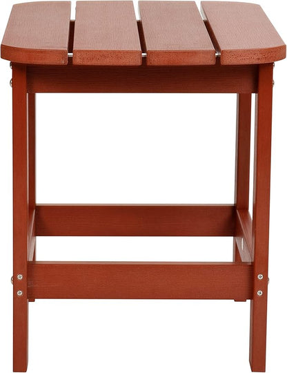 Flash Furniture Charlestown Tiered Commercial Poly Resin Adirondack Side Table - Red - All-Weather - Indoor/Outdoor
