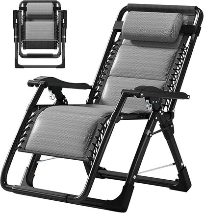 Slsy Zero Gravity Chair, Reclining Lounge Chair with Removable Tray for Indoor and Outdoor, Patio Recliner Folding Reclining Chair, Pacific Gray