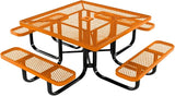 COATEDOUTDOORFURNITURE Heavy-Duty Portable Outdoor Kids Table with Umbrella Hole, Expanded Metal Kids Picnic Table - Photo 1