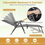 Tangkula Outdoor Lounge Chairs Set of 2, Patio Folding Chaise Recliner with 6-Level Backrest - Photo 5