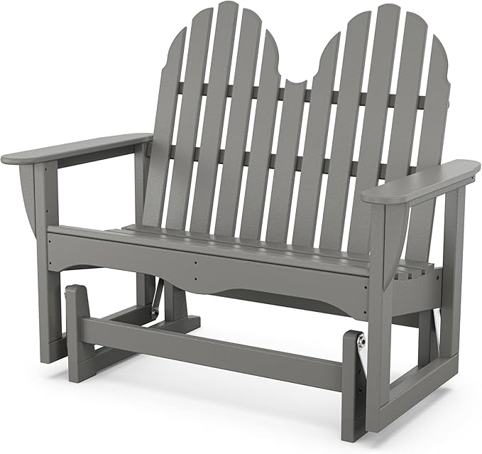 POLYWOOD® Classic Adirondack Glider, Slate Grey - Photo 1