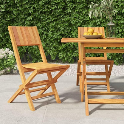 Folding Patio Chairs 2 pcs 18.5"x24"x35.4" Solid Wood Teak Outdoor Chairs Furniture Balcony Furniture Suitable for Gardens, Pools, patios.