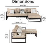 Serta Catalina Modern Outdoor Patio Furniture Collection with Bronze Metal Frame Finish, Sectional, Bronze - Photo 3