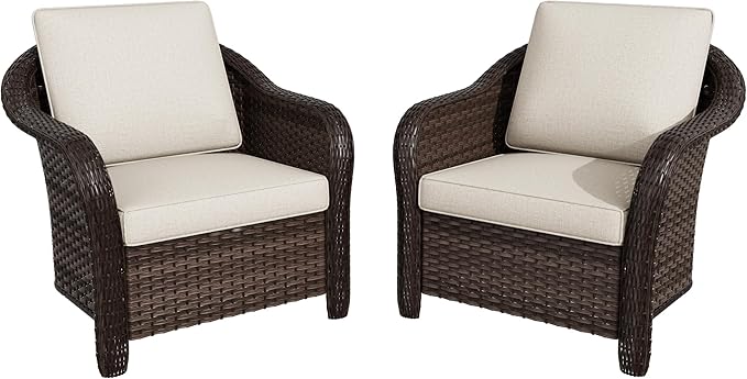 Patio PE Rattan Chairs Set of 2 - Photo 7
