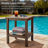 Outdoor Side Table, Double Layer Small Side Tables, All Weather Adirondack Side Table - Photo 4