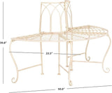 SAFAVIEH Outdoor Furniture Collection – Abia Antique White Distressed Wrought Iron 50-Inch Curved Tree Bench - Photo 3