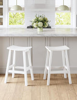 Weatherproof Bar Stools Set of 2, 28" Height Outdoor Bar Stools Holds up to 400 lbs, Saddle Seat - Photo 7