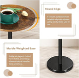 OYEAL Drink Side Table Small Round Cocktail Table for Patio Outdoor Pedestal Side Table Coffee Table with Black Marble - Photo 3