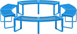 4 Pack Outdoor Curved Bench, Heavy Duty Metal Park Bench for Outside, Backless Loveseat, Thermoplastic-Coated - Photo 1