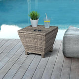 VINGLI Outdoor Side Table with Storage - Photo 7