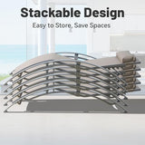 Outdoor Chaise Lounge Set of 3, Aluminum Patio Outdoor Lounge Chair for Beach Pool Sunbathing - Photo 7