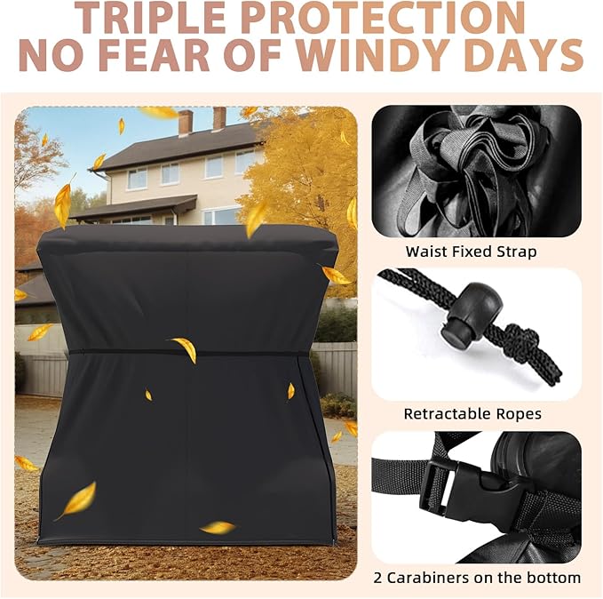 AECOJOY 2-Seat Outdoor Patio Swing Chair with Cover, Porch Swings Chairs for Adult - Photo 8