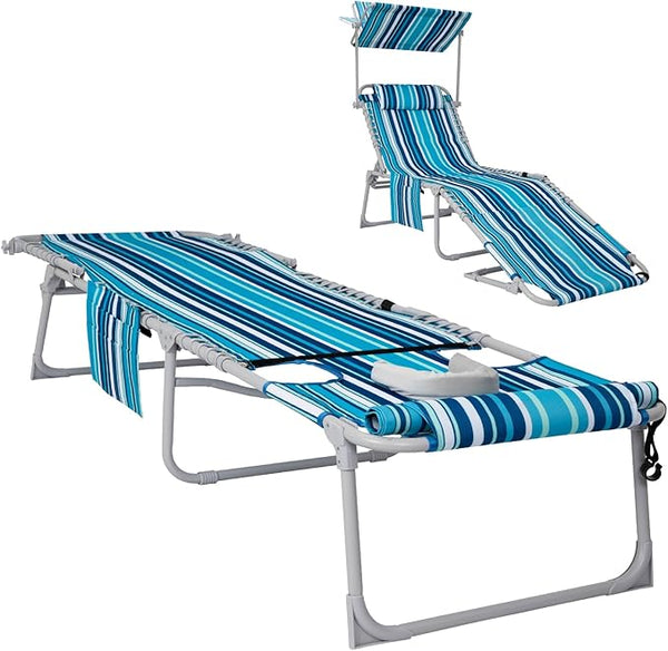 #WEJOY 3 in 1 Tanning Chair with Face Hole & Canopy - Photo 1
