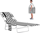 Outsunny Chaise Lounge Chair Outdoor with Face Arm Hole, 5-Position Reclining Face Down Tanning Chair with Carry Strap - Photo 1