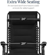 Best Choice Products Oversized Padded Zero Gravity Chair, Folding Outdoor Patio Recliner - Photo 3
