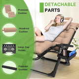 ZENPETIO 29In XL Zero Gravity Chair w/Cushion, Zero Gravity Recliner Lounge Chair for Indoor and Outdoor - Photo 4