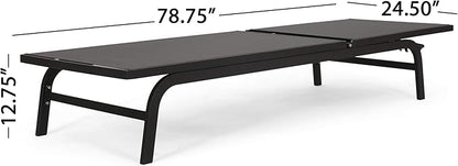 Outdoor Chaise Lounge (Set of 2) (Dark Grey)