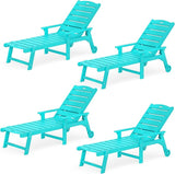 LUE BONA Outdoor Chaise Lounge Chairs Set of 4, 79'' Oversized HDPS Chaise Lounger, 5 Positions Adjustable Lounge Chairs - Photo 1