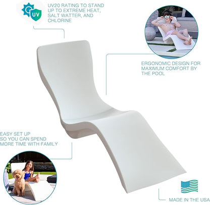 Chaise Pool Lounger | Ultra-Comfortable Waterproof Pool & Patio Chase Lounge Chair for Outdoors | Up to 9" of Water, UV & Fade Resistant, Made in USA, Easy Tool-Free Assembly