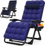 Suteck Zero Gravity Chair, Reclining Camping Lounge Chair w/Removable Cushion, Upgraded Lock and Cup Holder - Photo 1